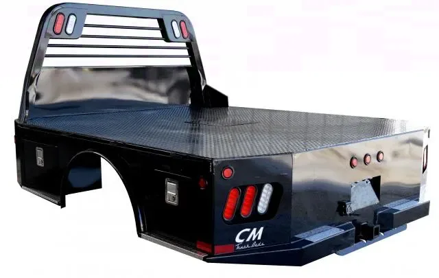 11.4 ft Black Steel Truck Bed w/Steel Tread Plate Decking