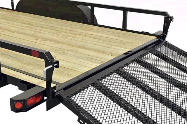 Black Steel Frame, Wood Deck 12ft Utility Trailer
