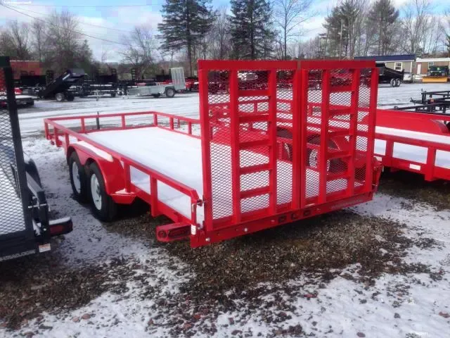 Red Steel Frame 18ft Utility Trailer