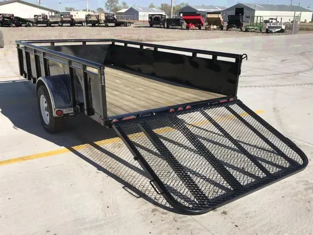 Black Solid Side 12ft Utility Trailer