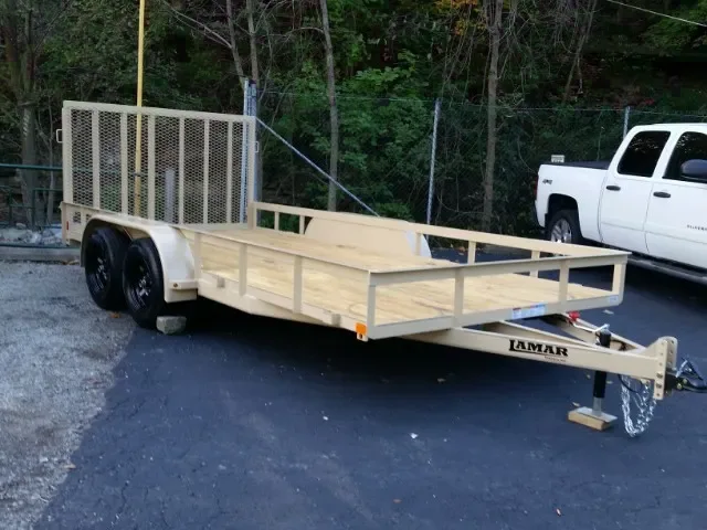 Beige 16ft Tandem Axle Equipment Trailer