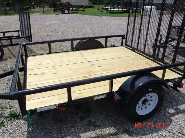 8ft Black Wood Deck Utility Trailer