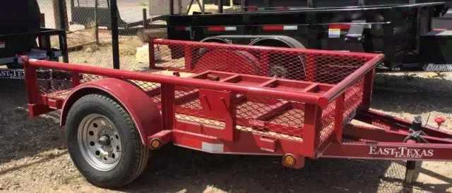 8ft Red Utility Trailer with Mesh Sides