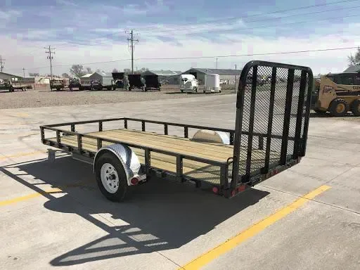 Black 12ft SA Bumper Pull Utility Trailer