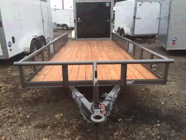 18ft Grey Utility Trailer w/Pintle Hitch