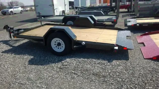 12FT Wood Deck Tilt Utility w/Brakes