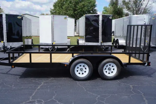 14ft Tandem Axle Bumper Pull Utility Trailer w/Gate