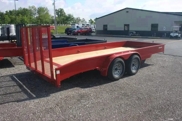 RED 18FT UTILITY TRAILER  WITH WOOD DECKING