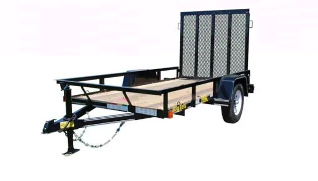 8ft Utility Trailer w/Gate-Black with Wood Deck