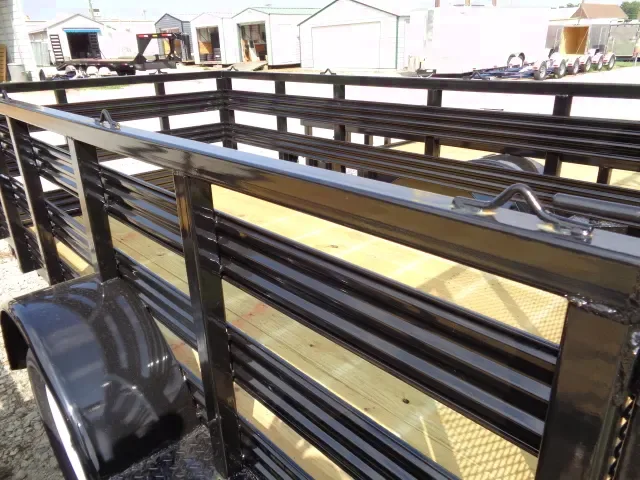 10FT BLACK UTILITY TRAILER W/TREATED WOOD DECKING