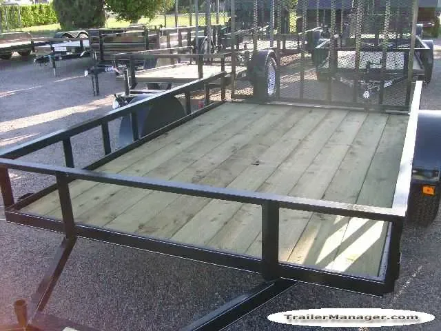 10ft Single Axle Black Steel Frame-Wood Deck