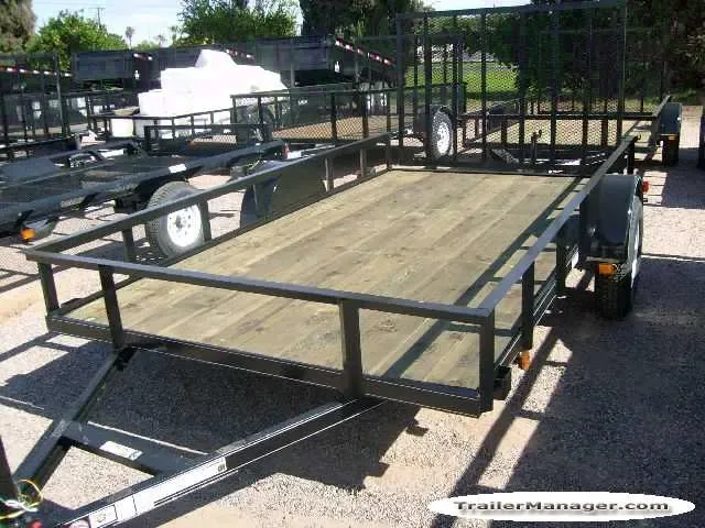 12ft Single Axle Black Frame-Pressure Treated Wood Deck