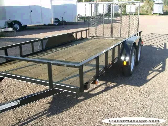 Utility Trailer 14ft Tandem Axle Black Steel Frame