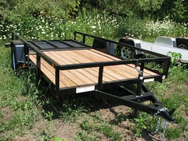 12ft Single Axle  Black with Wood Deck