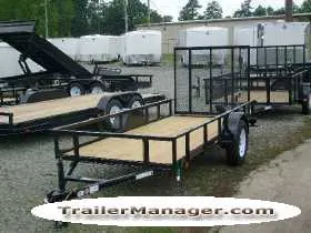 12FT SA BUMPER PULL BLACK UTIITY TRAILER