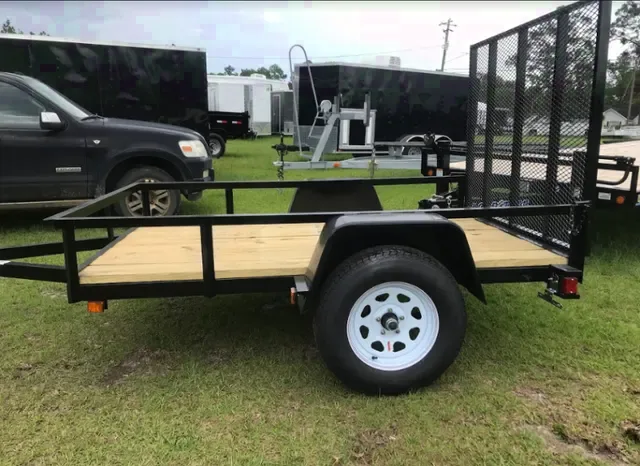 Black 8ft Pipe Rail Utility Trailer