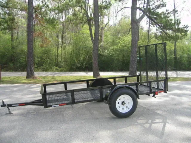 8ft Black Utility Trailer w/Mesh Deck