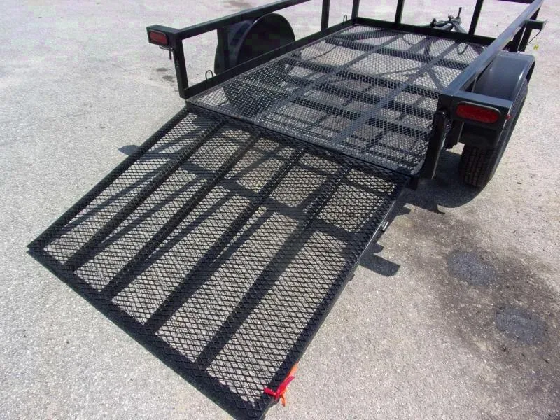 2025 Down 2 Earth 5x8 Black Utility Trailer with Tube Rails