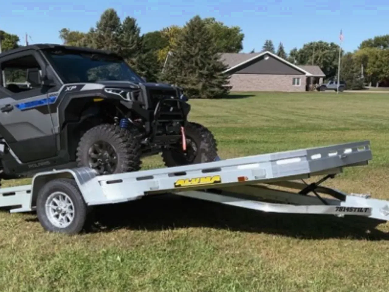 311311 - 2027 Aluma 7814 Tilt Single Axle 78" x 14' Utility Trailer Utility Trailer
