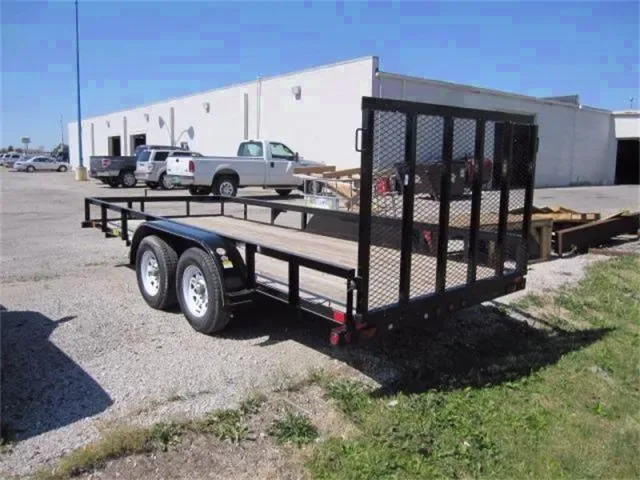 16ft  Black Bumper Pull TA Utility Trailer w/Gate