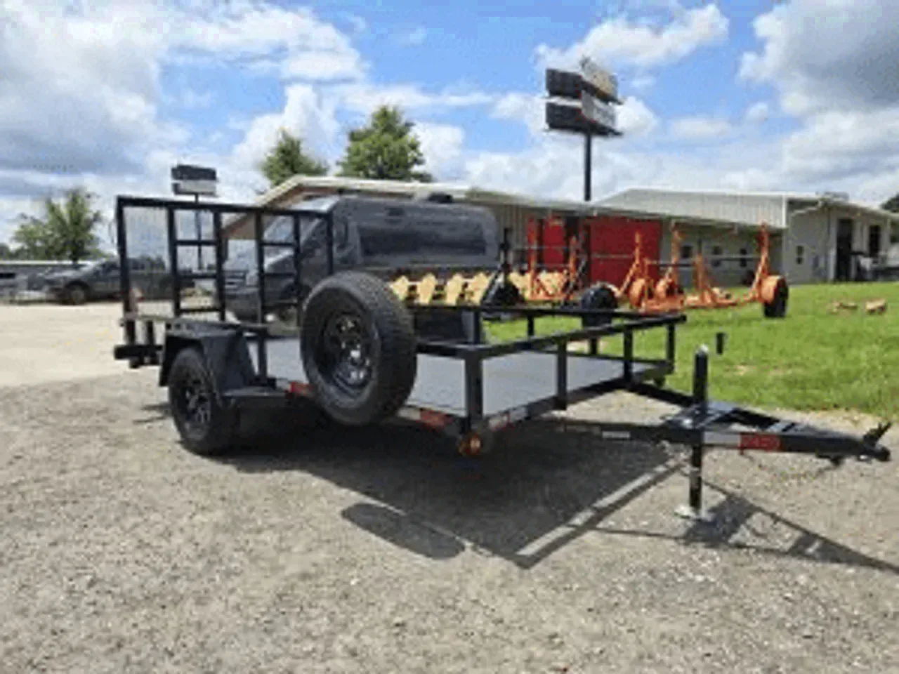 Utility Trailer 2026 6.33X12 Covered Wagon Trailers 7X12 Single Axle Utility Trailer With Cobra Lined Floor -DTE7612-111923 6.33 ft. x12 ft.