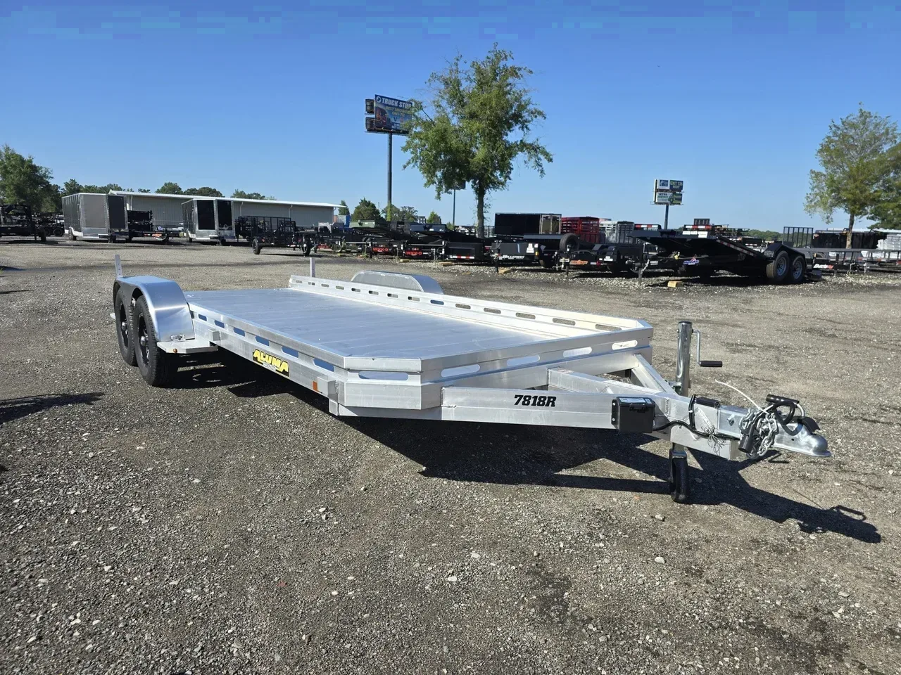 Aluminum Utility Trailer 2027 82X18 Aluma 7818 Tandem Axle Aluminum Car Hauler With Ramps -alum7818-306771 82 ft. x18 ft.