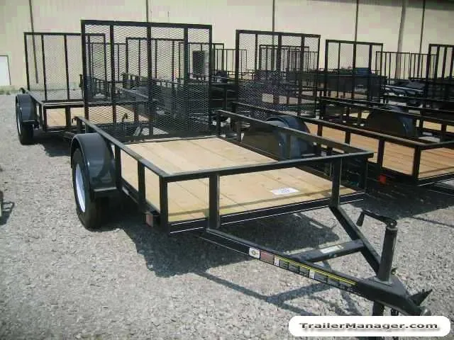 8ft Single Axle Black Steel Frame W/PT Wood Floor