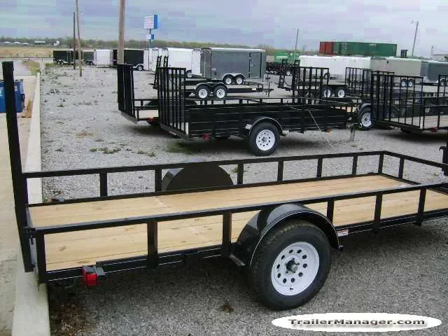 12ft Single 3500lb Axle Black Utility Trailer