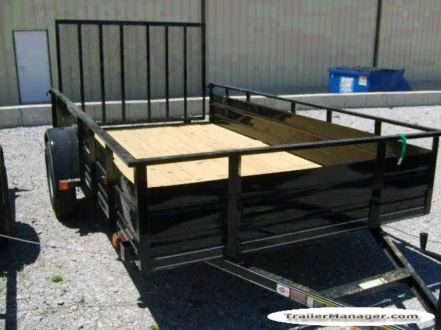 12ft BLACK Utility Trailer w/Solid Sides