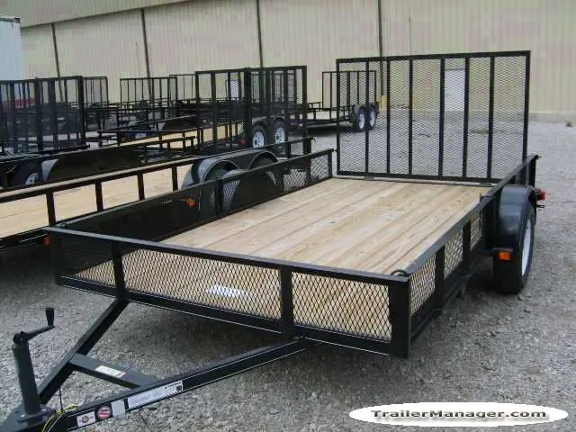 12ft Open ATV Single Axle Black Utility Trailer