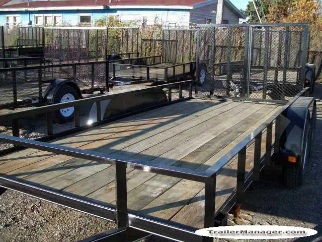 14FT Tandem Axle Black Utility Trailer