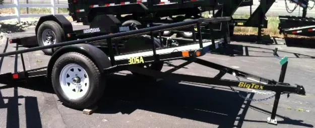 10FT SINGLE AXLE UTILITY, TOP RAILS, TILT