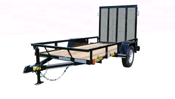 8FT SINGLE AXLE UTILITY TRAILER BLACK STEEL FRAME AND WOOD DECK