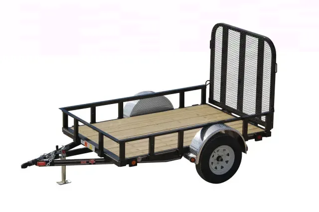 8FT UTILITY TRAILER, PIPE TOP RAILS, GATE
