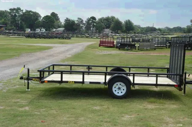 8ft Single Axle Utility Trailer  - Black Steel Frame w/PT Wood Floor