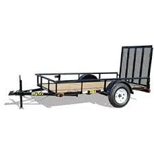 8FT SINGLE AXLE UTILITY/LANDSCAPE TRAILER W/BLACK FRAME AND WOOD DECK