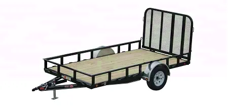 14ft UTILITY/ATV TRAILER-BLACK STEEL FRAME/SIDES AND WOOD PT FLOORING