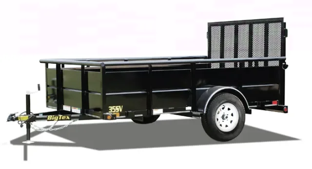 10FT SINGLE AXLE UTILITY W/GATE-BLACK STEEL FRAME AND SOLID SIDES