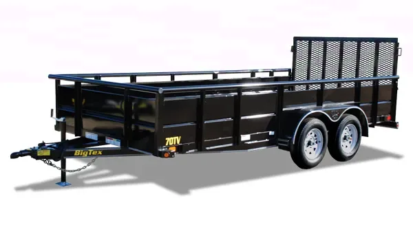 14FT BLACK STEEL UTILITY/LANDSCAPE TRAILER W/SOLID SIDES