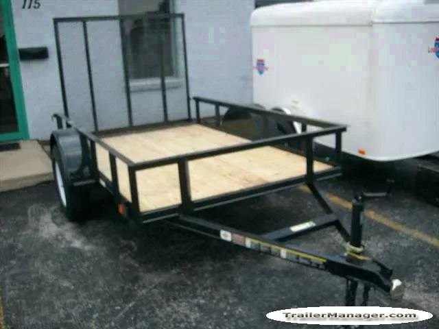 8ft Single Axle Wood Deck Utility Trailer