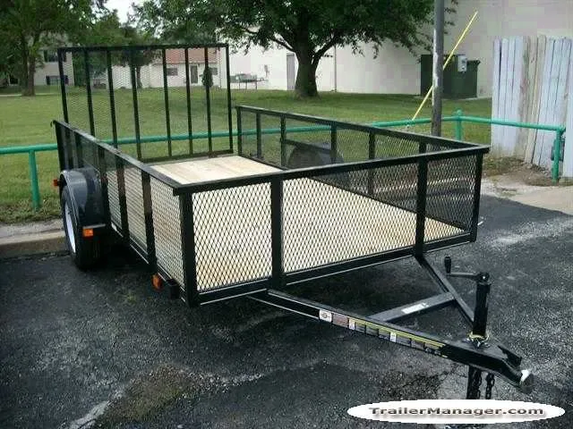 12ft Utility Trailer w/High Mesh Sides