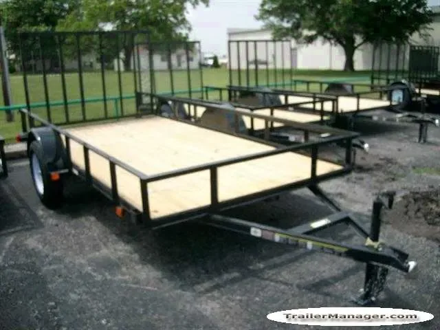 12ft Single Axle Utility Trailer Wood Decking