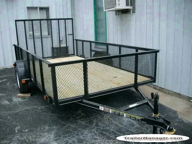 12FT Utility Trailer w/High Mesh Sides
