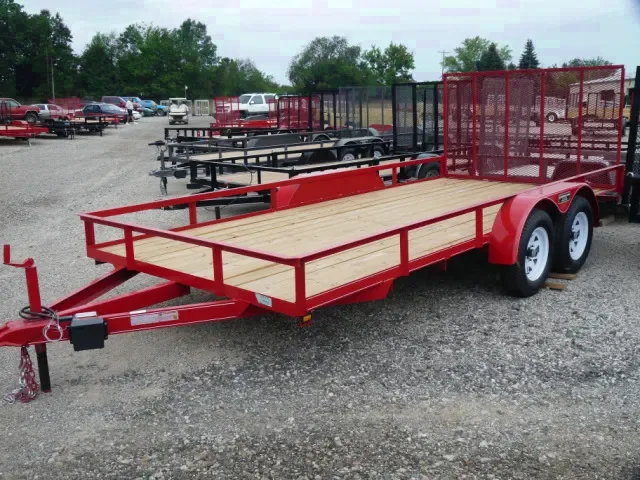 16ft BP Open Red Utility Trailer