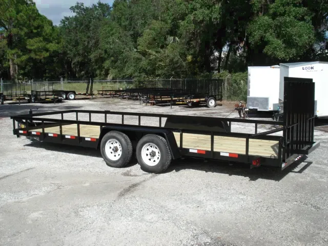 18ft Tandem 3500lb Axle Wood Deck Utility Trailer