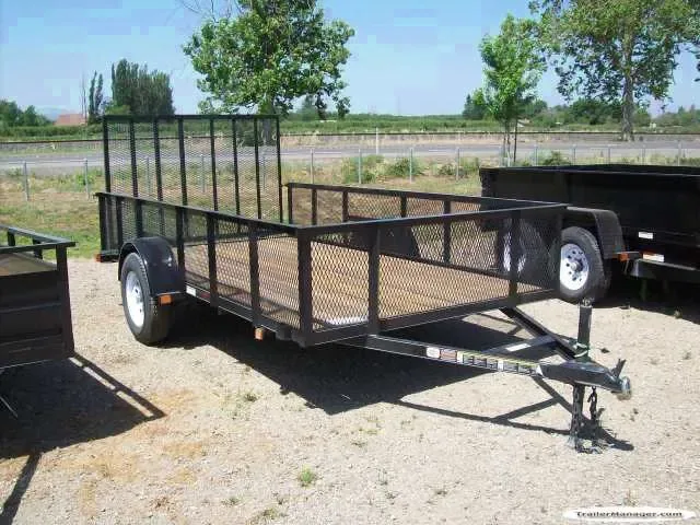 12ft Single 3500lb Axle Black Utility Trailer
