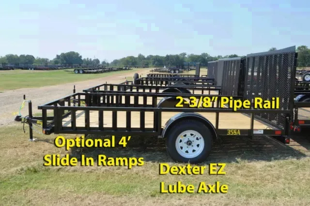 12FT Utility Trailer w/Steel Pipe Railing