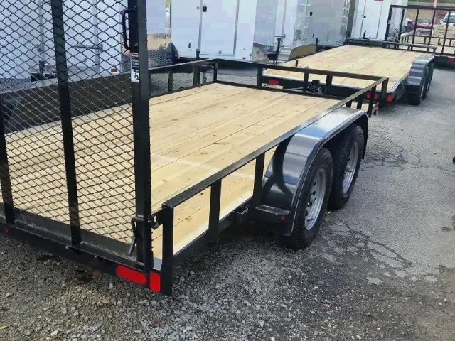 TANDEM 3500LB AXLE 14FT BLACK UTILITY TRAILER