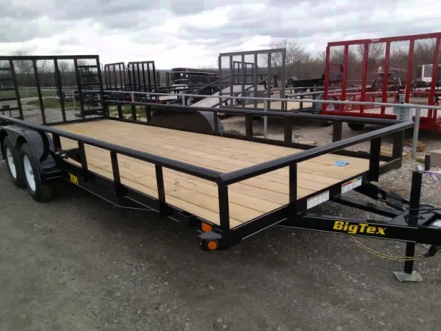 20ft Utility Trailers Black w/Wood Decking