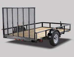 Black SA 10ft Wood Deck Utility Trailer